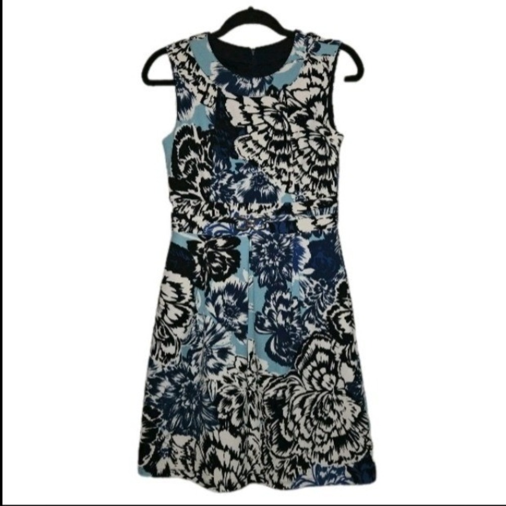 En Focus Studio Floral Dress Women's 4 Sleeveless Fit & Flare Midi Round Neck - Picture 2 of 10